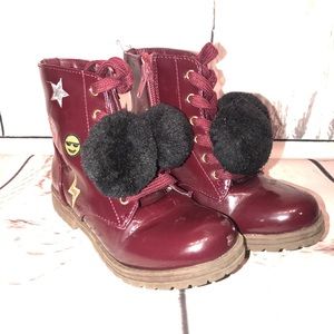 Kids Burgundy Rampage Commander Boots Size 11